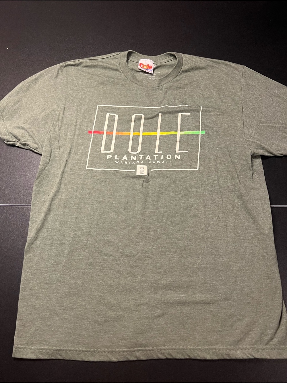 Dole Plantation Hawaii Graphic T-Shirt Olive Green Tropical Souvenir Tee XL